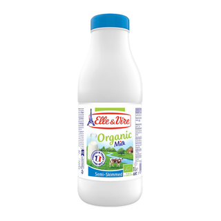 E&V- Semi-Skimmed Organic Milk Bottle- 1 L